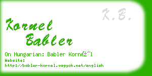 kornel babler business card